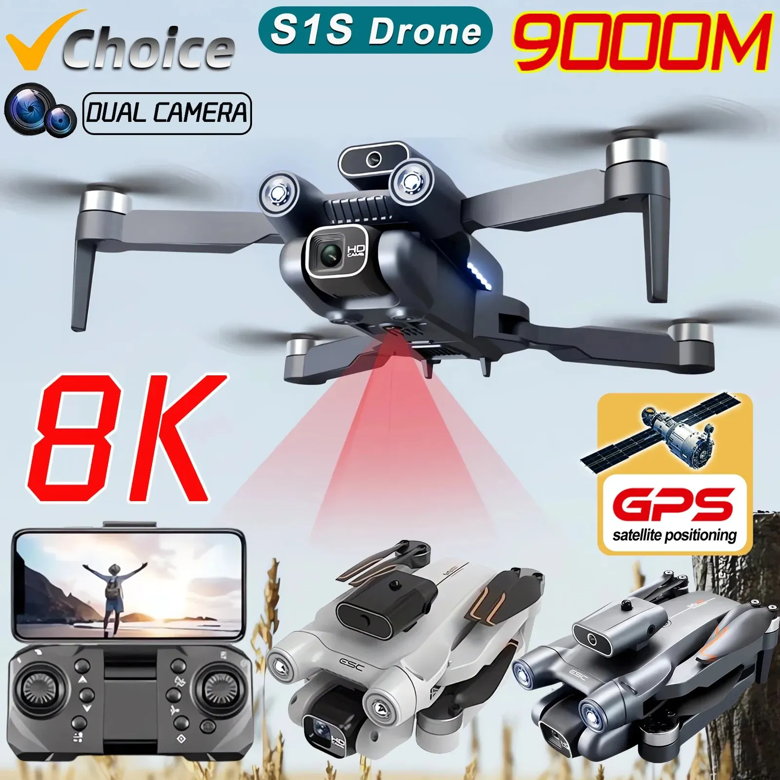 New S1S 5G GPS Drone Camera 8K - đánh giá và giá Drone Camera Mount