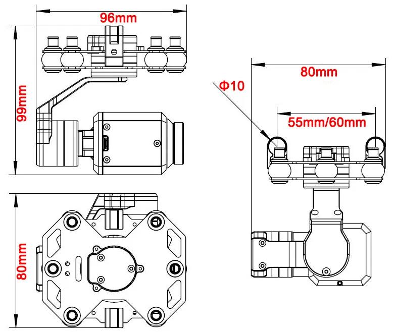 Tarot TL3T20 3-axis Gimbal 640 - đánh giá và giá Drone Camera Thermal